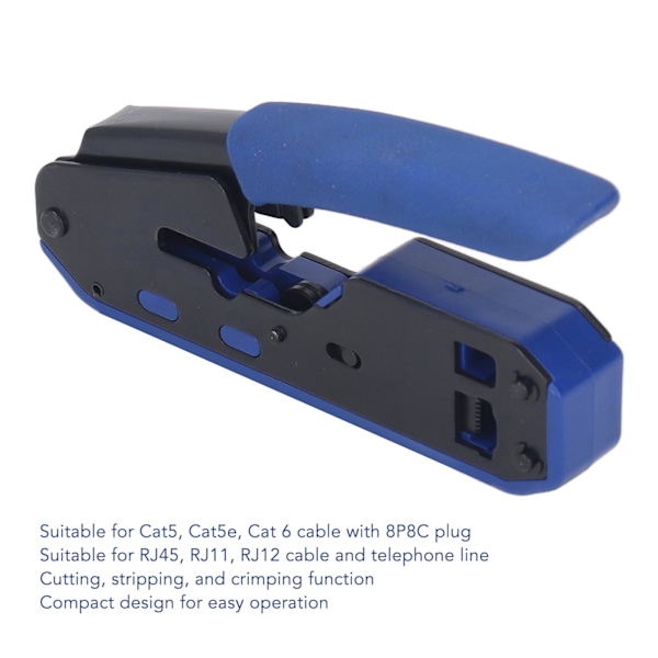 RJ45 Crimpverktyg Trådterminal Crimper Stripper Kit för Cat5 Cat5e Cat6 Genomgående Koppling