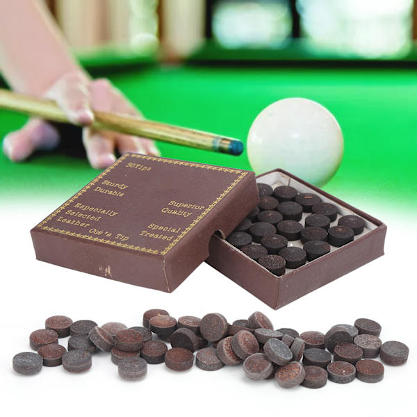 50 st/låda 10 mm biljardspetsar kit snooker röda läder biljardspetsar för pool åtta boll