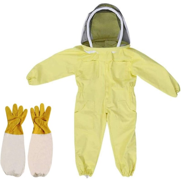Biodlingskläder med handskar, skyddskläder för barn - långärmad bomull, barnskydd, L