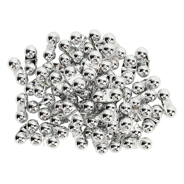 50 st fiske dubbel skramla metall havsfiske attraktor klockpärlor med plastfodral för att locka fisk silver