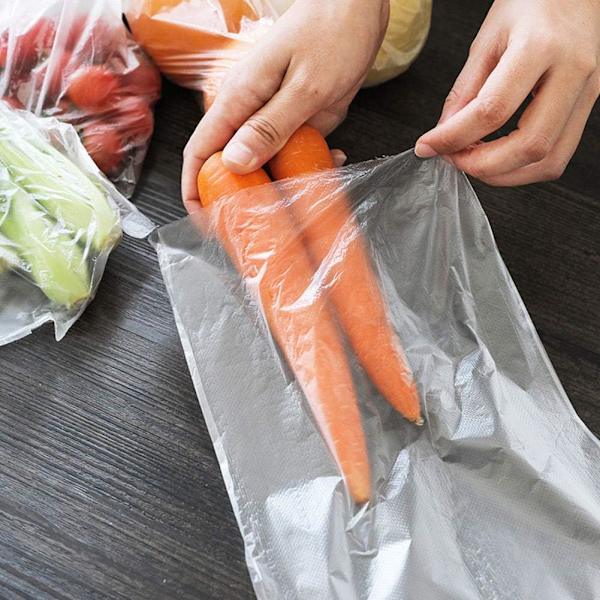3 rullar plastpåsar engångsmatförvaring - 3 storlekar - 220 påsar