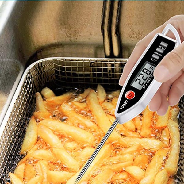 Digital Termometer med Lång Sond, Vattentät IPX7, Direktavläsning för Mat, Kött, Vätskor, Idealisk för Matlagning, Grillning, BBQ, Godistillverkning, LCD