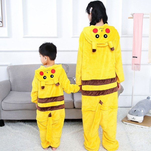 Barn Jumpsuits Kostym Djur Onesie Nattlinne Pyjamas Hoodies Sovkläder Cosplay Mardi Gras Kostym Jul Halloween (Pikachu)