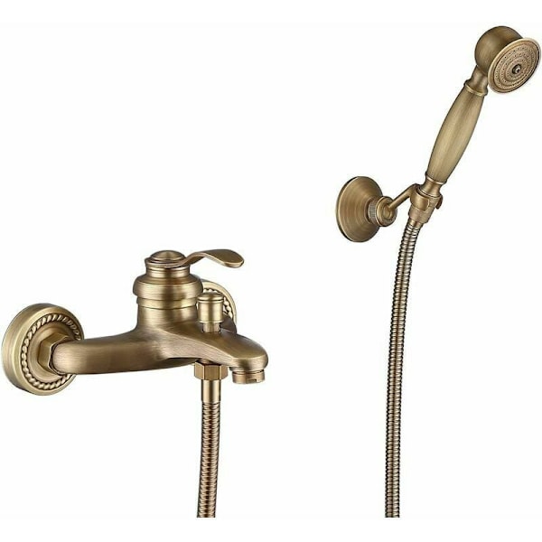 Retro Nostalgi Duschset, Duschhuvud i Mässing med Vintage Design för Klassiska Badrum