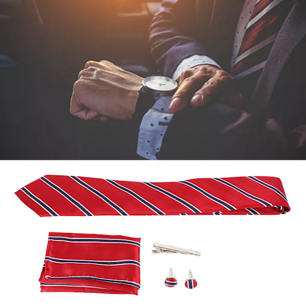 Klassisk randig slips i polyestergarn för män, enkel att matcha, garanterar hållbarhet, slipsar för män till affärer