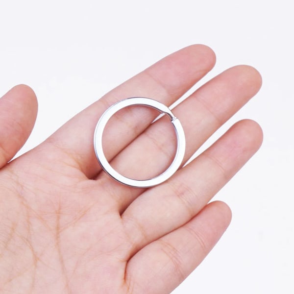 30 st nyckelringar, 25 mm mini split hoppring, runda metall silver nyckelringar, rostfritt stål nyckelringar för DIY konst hantverk, hantverk prydnader,