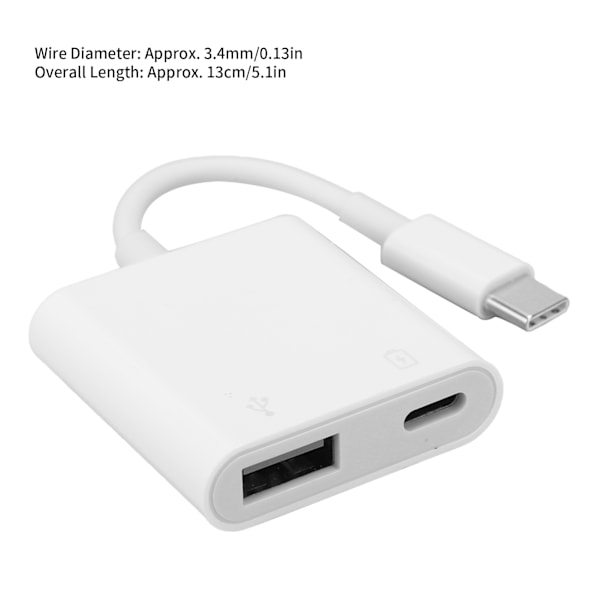 OTG Kameraadapter, Plug and Play Minneskortläsare med Dubbla Kortplatser, Höghastighetsdataöverföring för Lightning-enheter, Universell Kompatibilitet