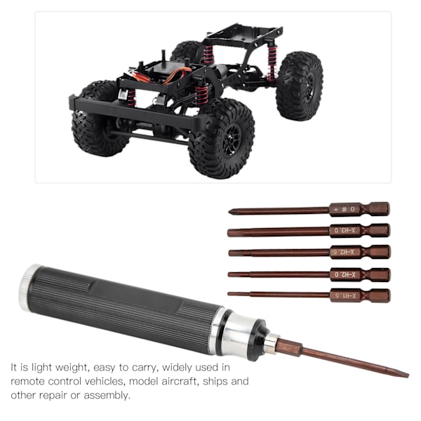 Aluminium RC Hex Skruvmejsel Verktygssats Ergonomisk Design Hållbar RC Bilmodell Reparationstillbehör Svart