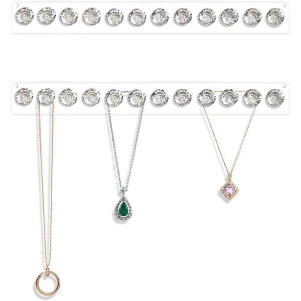 Dörr Halsband Smycken Vägghängare - Transparent Akryl Smycken Örhängen, Armband, Förvarings Skåp med 12 Diamant Krokar för Sovrum,
