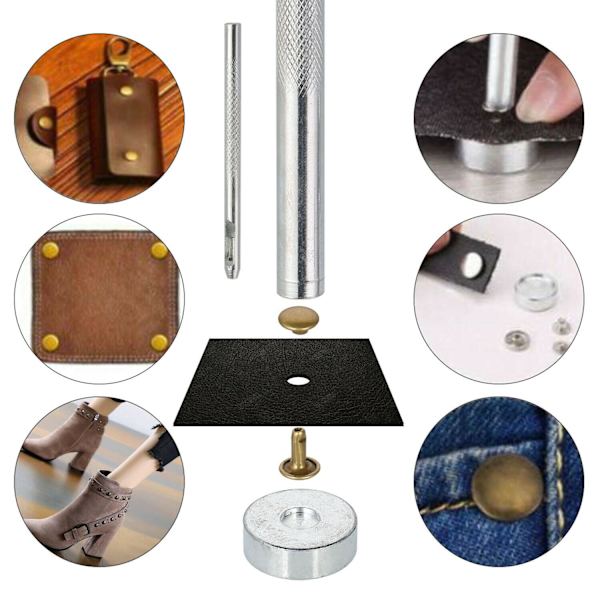 360 stycken ihåliga nitar set 6/8/12 mm DIY erbjudande läder nitar dekorativa nitar