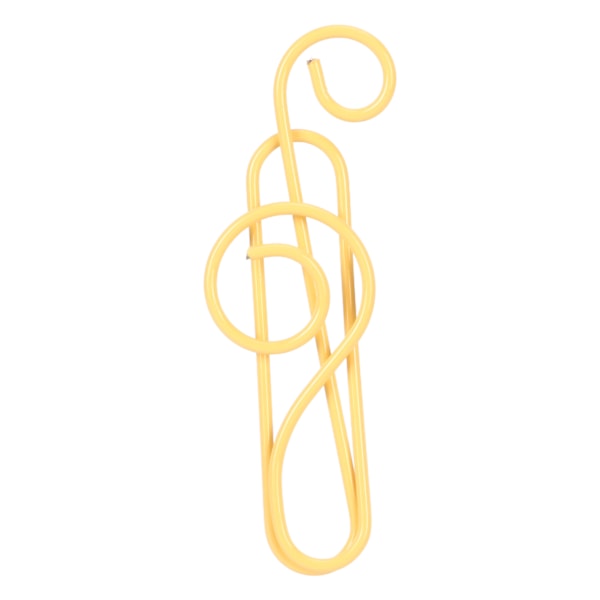 100 st Note Paper Clip Kreativ Söt Musik Tråd Bokmärke Pappersklämma Kompakt Bärbar för Filklassificering Gul