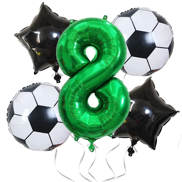Jätteballong, nummerballonger för födelsedagar, fotbollsdekorationer för VM, festtillbehör, färg nummer 8