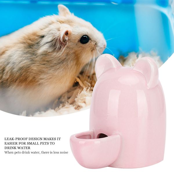 250 ml husdjurskeramik vattenautomat dricksmatare ljudlös vattenbehållare för hamster igelkott ekorre