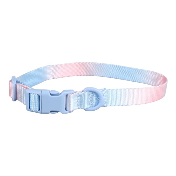 Fashionabelt Färgglatt Hundhalsband Justerbart Hundhalsband Slitstarkt Bekvämt Polyester Djurhalsband för Utomhusdekoration Rosa Blå