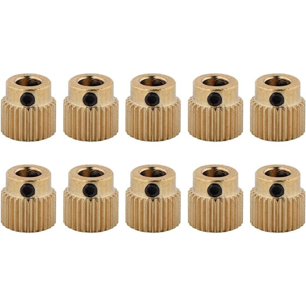 10 st delar mässing extruderhjul 26 tänder mässing extruderhjul för CR-10.CR-10S, Ender 3 extruder, Ender 3 Pro, MK7 MK8(26 tänder)