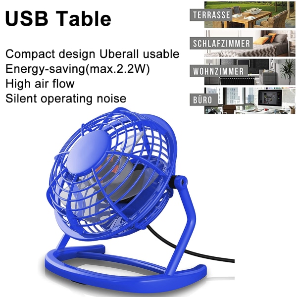 USB -fläkt-skrivbordsfläkt - idealisk för stationära fläktar, inklusive på/av