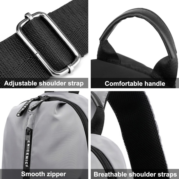 Nylon tyg axel bröst väska anti-stänk ryggsäck skrynkla