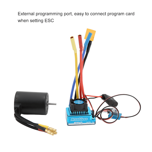 3650 2300KV borstlös motor med 120A borstlös ESC elektronisk hastighetsregulator för 1/8 1/10 RC bil