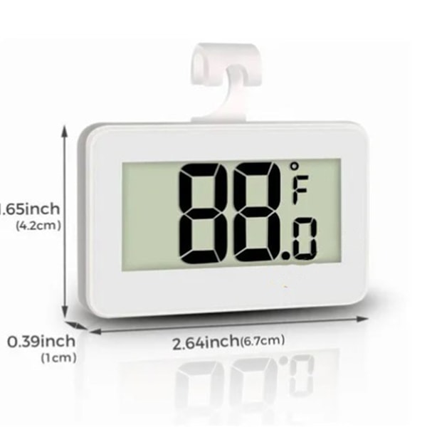 Digital Frysrumstermometer Vit Mini Känslig Energisparande Kylskåpstermometer för Hemmet