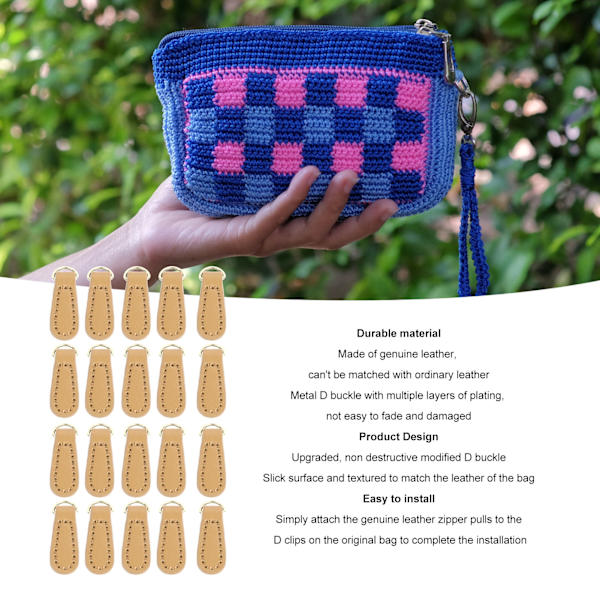 20 st äkta läder dragkedjor dragkedjor snygga casual mikrofiber läder dragkedjor ersättning för ryggsäckar bagage beige guld färgade tillbehör