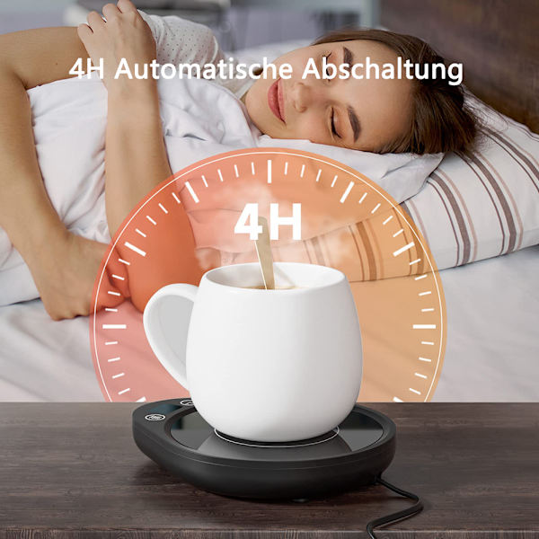 Elektrisk koppvärmare för kaffekopp med 3 temperaturinställningar Intelligent kaffevärmare med automatisk avstängning Dryckesvärmare för te, kaffe, mjölk i