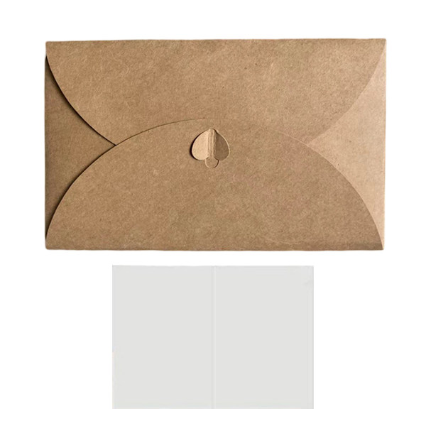 Presentkortskuvert Kraft, 60 st hjärtformade minikuvert, handgjorda presentkuvert, festtillbehör för födelsedag, alla hjärtans dag, fester, bröllop (30