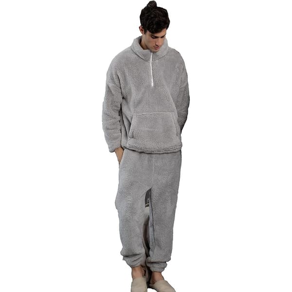 Pyjamasæt til kvinder - vinterpyjamas til kvinder, fløjl med rullekrave