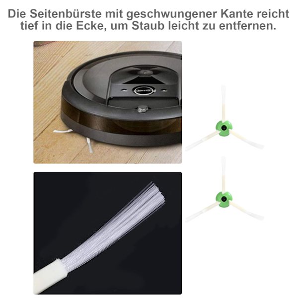 Reservdelar för borste kompatibla med iRobot Roomba, tillbehör kompatibla med E5 E6 i7 i7, 14-delad uppsättning reservdelar 1 par multigolv