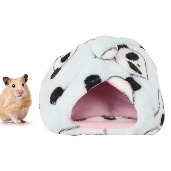Panda Sky Blue Vinter Tjock Plyschtyg Husdjur Bo Hamster Hus Igelkott Säng för Marsvin Flygande Ekorre