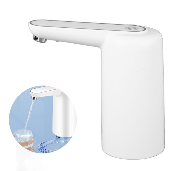 Elektrisk bärbar vattenpump med en knapptryckning Vit 5W 1200mAh Vattenflaskpump för sovsal