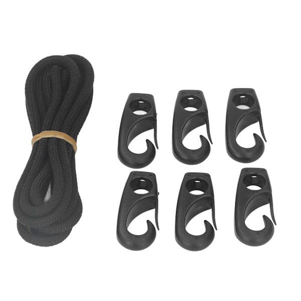 6 st PVC D-ring lapp med elastiskt repset i rostfritt stål D-ring lapp bungee repset för uppblåsbara båtar kanoter kajaker surfbrädor vertikal paddel