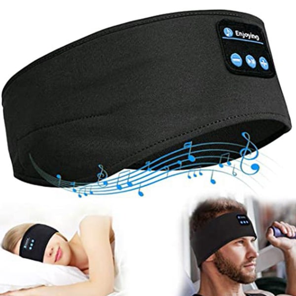 Bluetooth huvudband, pannband med justerbara hörlurar Tvättbart sömnhuvudband Handsfree Bluetooth -headset pannband för att springa yogasamtal utomhus,