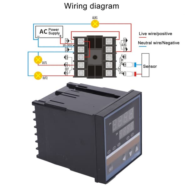 Temperaturregulator Nøjagtighed Digital Termostat Switch REX‑C700FK02‑VxDA 220V