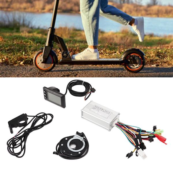 Elcykelmotorstyrenhet Kit LCD-mätare Tumgas PAS-set för borstlös motor 24V 36V 48V