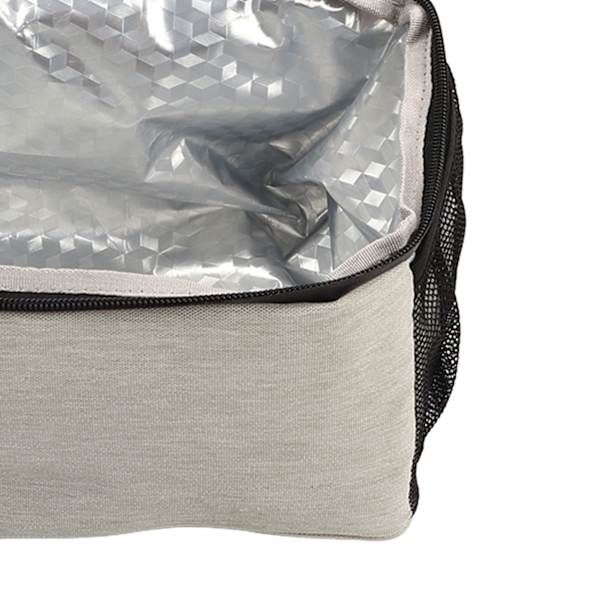 Kylväska Isolerad 2 Lager Utomhus Picknick Kylväska med Justerbara Axelremmar 2 Nätfickor Mjuk Kylväska