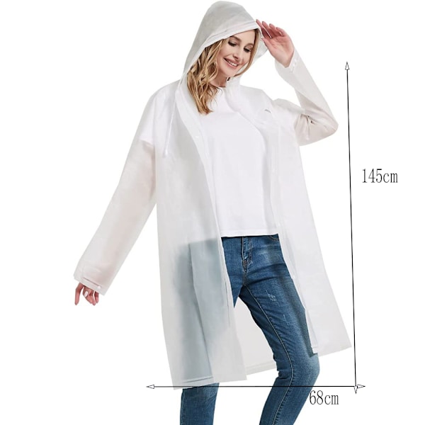 UNIQUEBELLA Regnrock EVA Rese Transparent Regnponcho Regntillbehör för Män och Kvinnor Regnkläder Regnkappa Regnjacka Vattentät för Vandring
