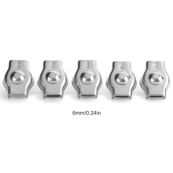 5PCS Repklämma Simplex Rostfritt Stål Marin Hårdvara Fixering för Skogsbruksmaskiner 6mm/0.24in