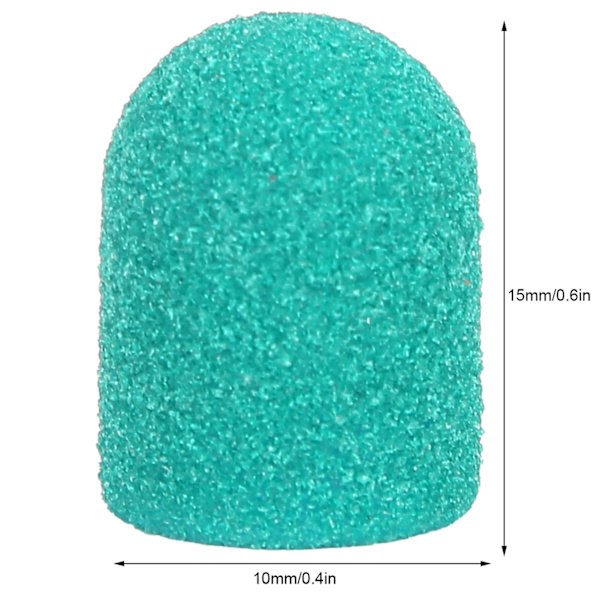 Nagelslipband Borrbit Nagelkonst Polering Slipning Kepssats Tillbehör (10 x 15mm) Grön