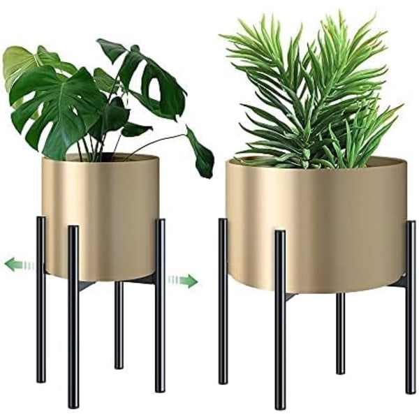 Växtstativ, metallväxthylla i enkel stil, inomhus- och utomhusblomkrukahållare justerbar bredd för 20-30 cm krukor (kruka ingår ej)