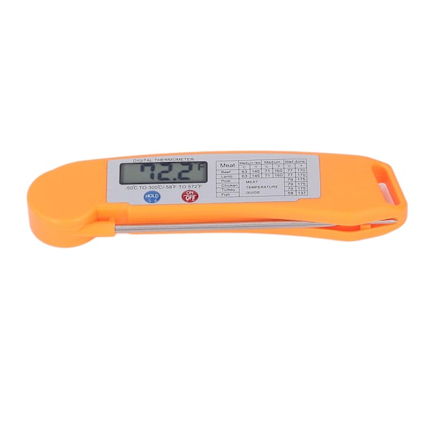 Digital Elektronisk Mattermometer Vikbart Intelligent Direktläsande Termometer för Matlagning Orange