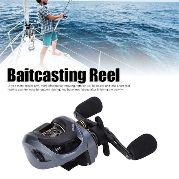 Baitcasting Rulle Fiske Rulle Hjul 7.2:1 Förhållande 18+1BB med Mikrotrådskopp Dubbla Bromssystem för Alla Vatten (Vänsterhänt)
