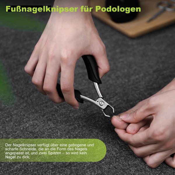 Nagelsax, professionella nageltänger för djupa inåtväxta tånaglar, precisionshuvudskärare för tjocka tånaglar och fingernaglar tillverkade av rostfritt stål