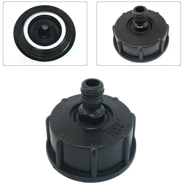 SENRISE S60X6 Plast IBC Tank Adapter Grov Trådpropp till 1/2\" Kranadapter för IBC Ton Ventil