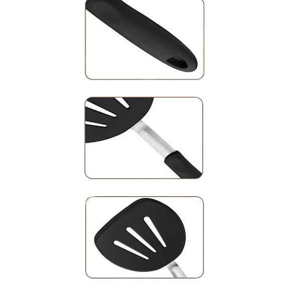 Extra Bred Silikonspatelset För Nonstick Kokkärl, Värmebeständig Flexibel Silikon, Ergonomiska Spatlar, Diskmaskinsäker, Kvalitetsgodkänd