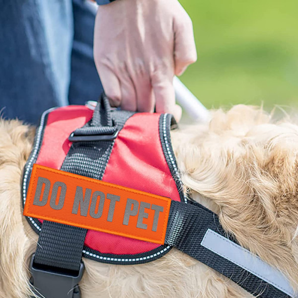 Reflekterande hundklistermärken servicehund, ingen PET-etikett under