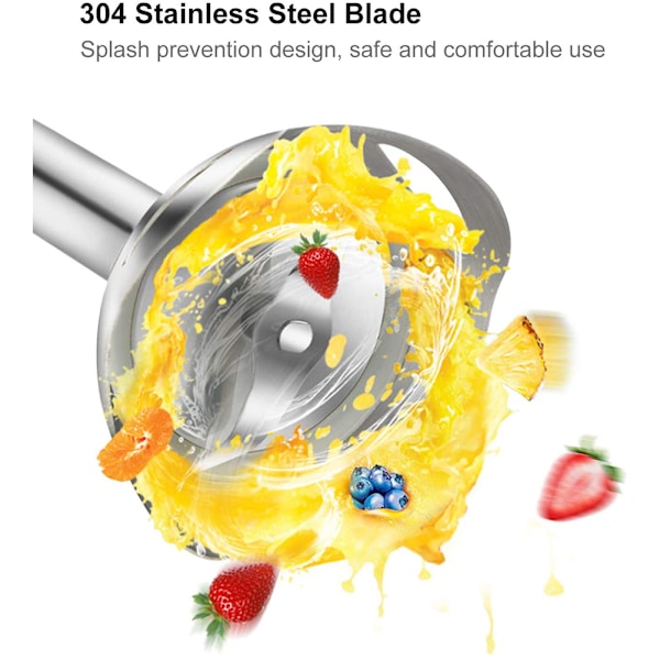 Stavmixer, 150 Watt 5-i-1 Immersion Multi-Purpose Stick Blender med Äggvisp, med Matkvarn
