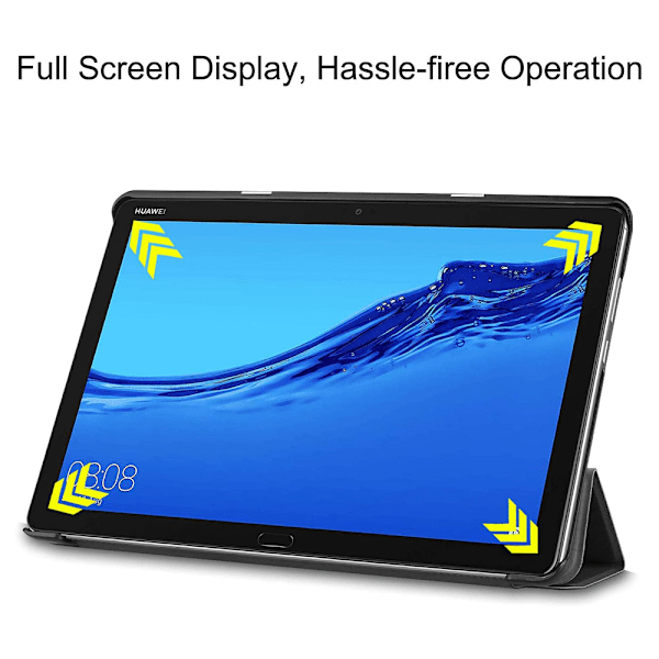 Elegant Färgmatchad Ultratunn PU-läder Ställ Smart Fodral För Huawei Mediapad M5 Lite 10.1 Tum, Förbättrad Stabilitet Med Låsning