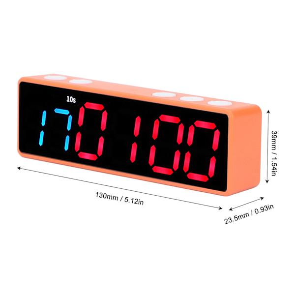 Fitness Timer Klocka Stor LED Digital Anti-Vertigo Display Träning Intervall Timer för Hem Garage Skola Blå och Röd