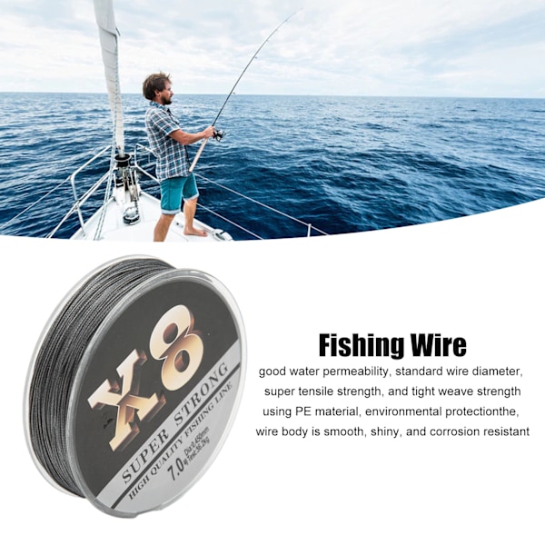100m Fiske Linje Slitstark Flätad Fiske Wire Stark Dragkraft Linje för Damm Reservoar Storlek 7 ( 0.45mm 36.2kg)