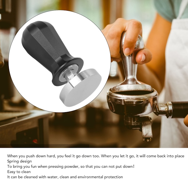 Kaffe Tamper Flat Tamper 304 Rostfritt Stål Bas Pulver Hammare 30lb Konstant Tryck för Kaffe Tillbehör 58mm